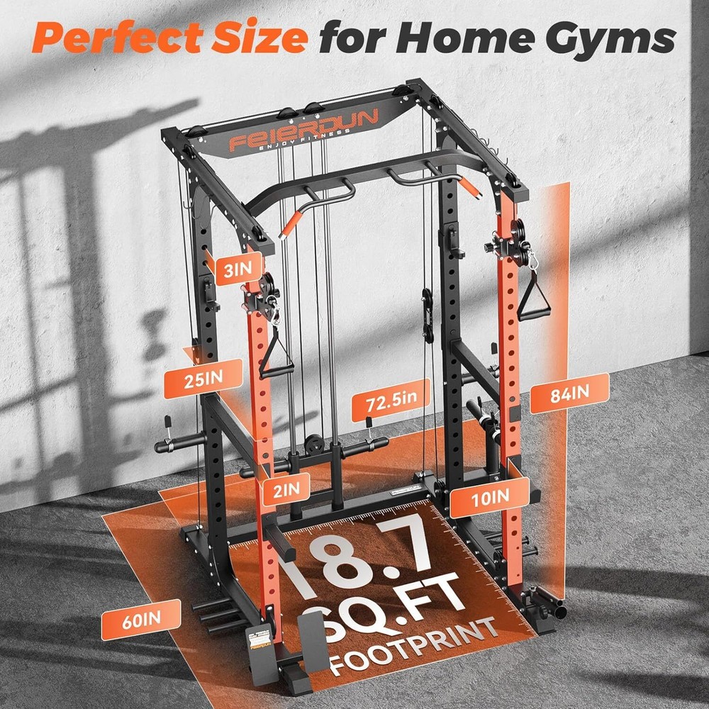 Multi-Function Squat Rack Power Cage FLA01 with Cable Crossover System,for GYM