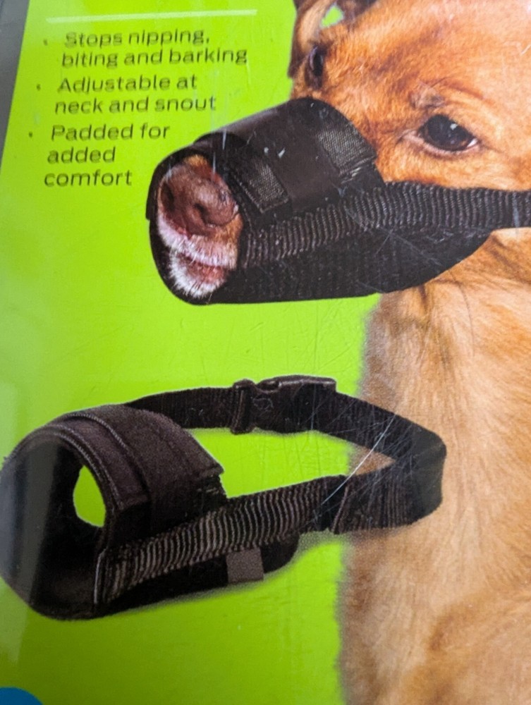 dog nylon muzzle size medium black