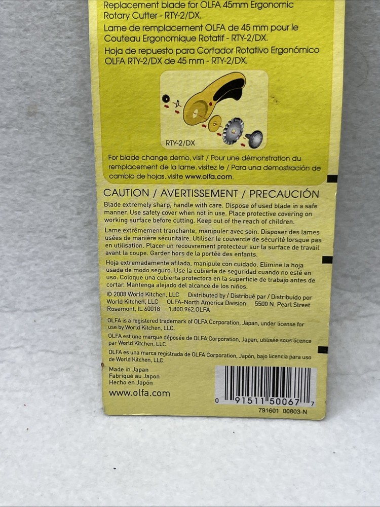 45mm Pinking Rotary Blade, Olfa