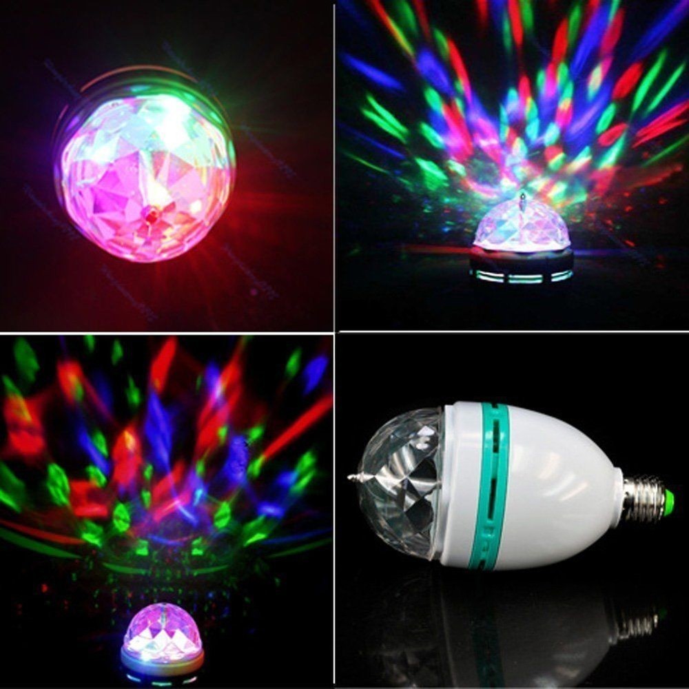 1/2/3/10 Pack Rotating RGB LED Bulb Stage Light Party Disco DJ Club Lamp 3W E27