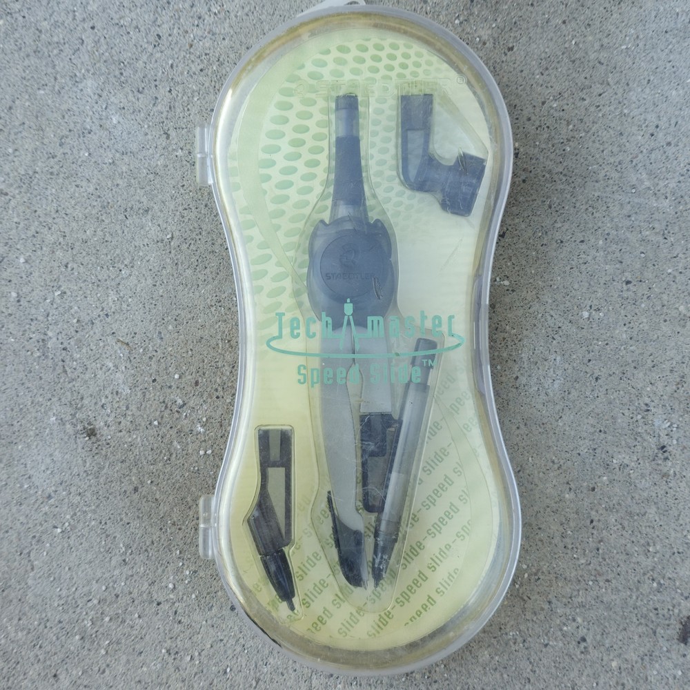 TECH MASTER SPEED SLIDE PROTRACTOR (COMPASS) for DRAWING CIRCLES SEALED