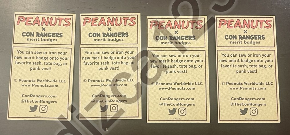 SDCC 2024 Exclusive PEANUTS Comic CON RANGERS Merit Badge 4 Patch Complete Set