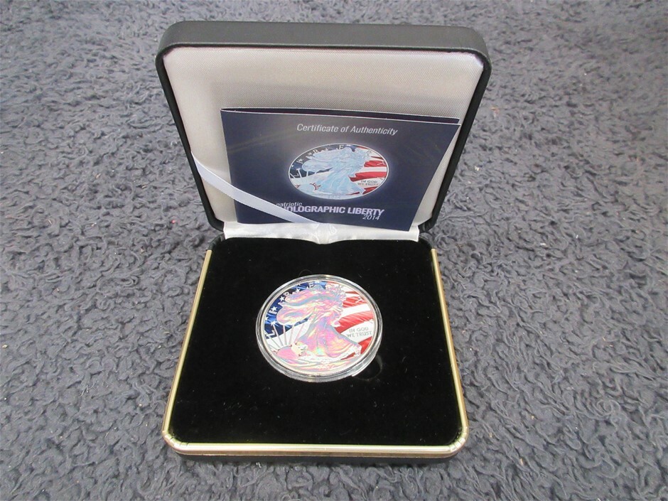 2014 Patriotic Liberty Silver Eagle US 1oz Silver Holographic