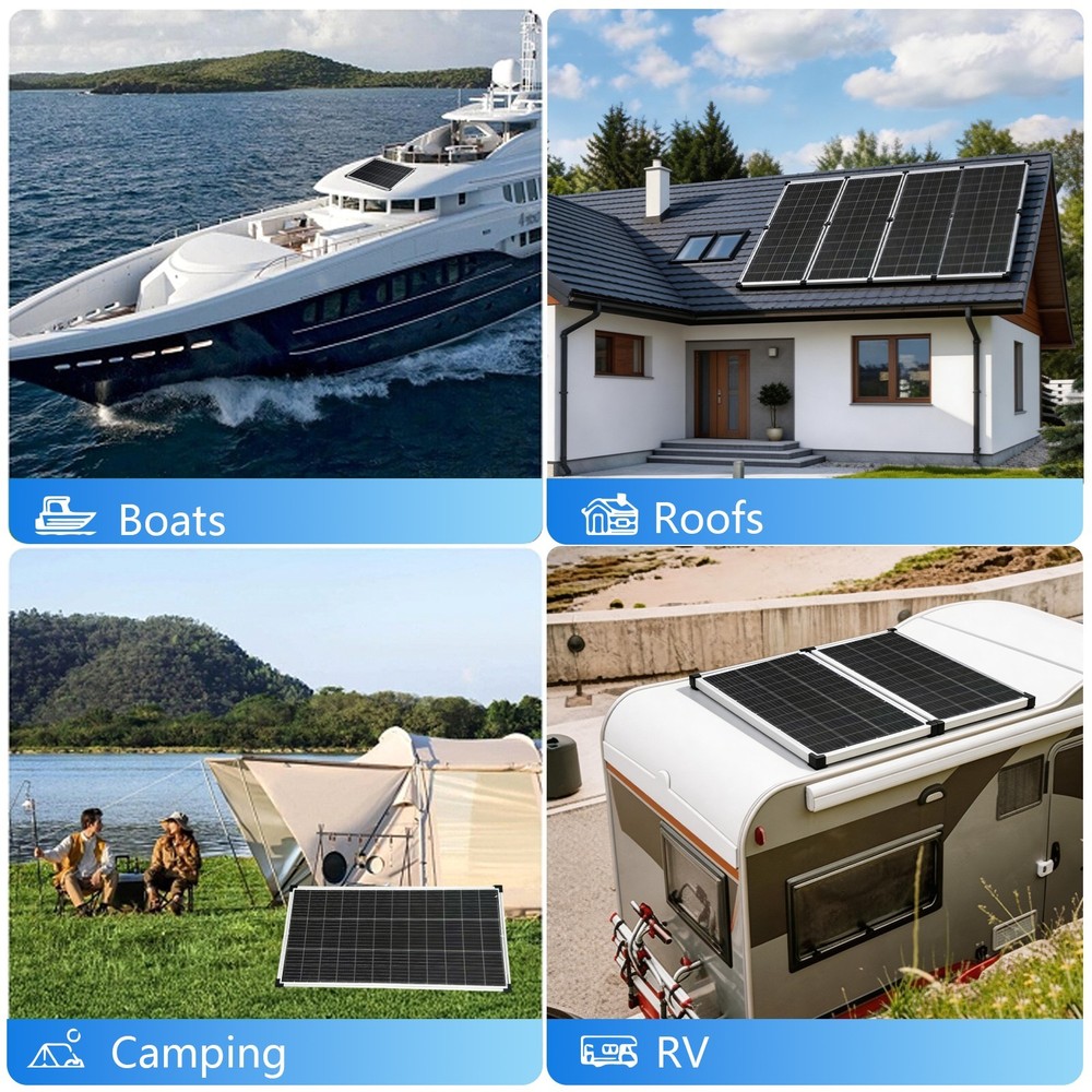 200W Solar Panel 18V Mono N-Type 18BB 25% PV Off-Grid for Battery Power System