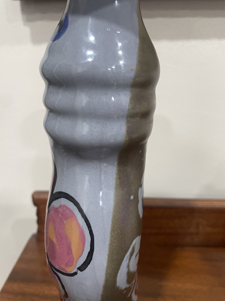 Dan Lasser Studio Art Pottery Ceramic Candlestick Holder- Signed 12”