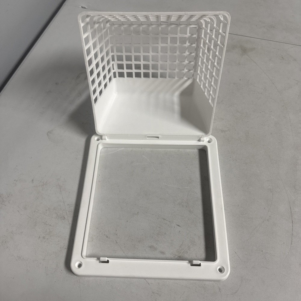 7" Plastic Universal Hinged Vent Guard, White - 1491WG