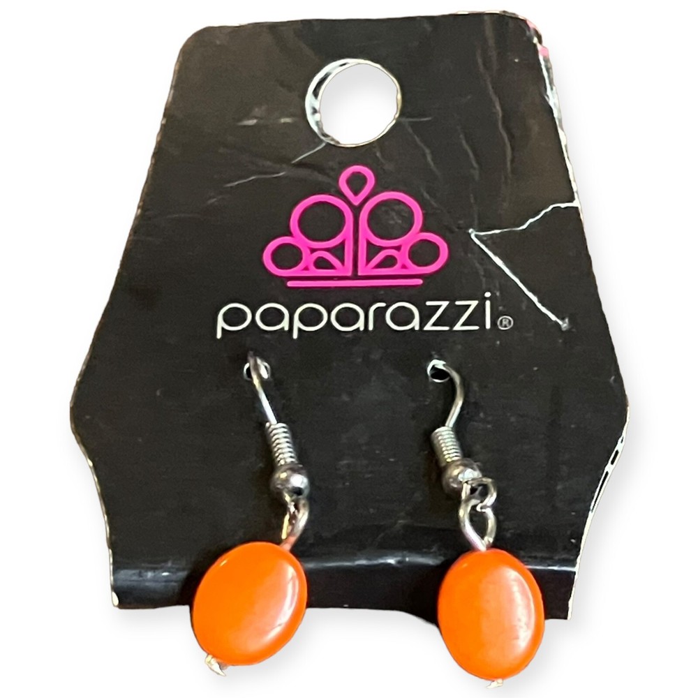 Paparazzi Orange Small Hook Dangle Earrings