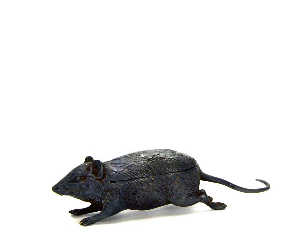 Vienna Bronze Casting Mouse Figure Match Holder