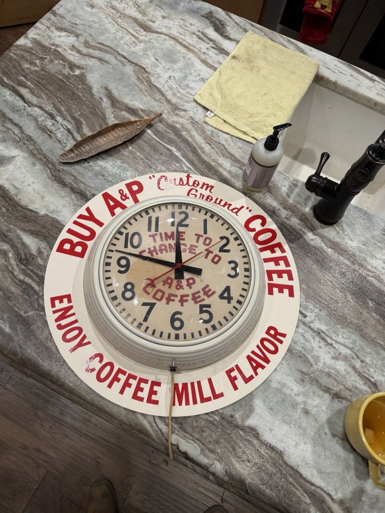 Vintage A&P Coffee Clock