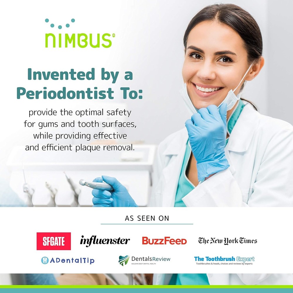 NIMBUS Extra Soft Toothbrushes (Regular Size Head), Periodontist Design...