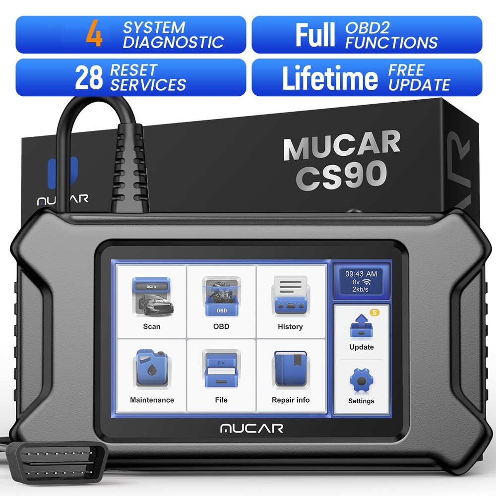 MUCAR CS90 OBD2 Code Reader Engine Diagnostic Scanner Reset Tool ABS SRS Oil