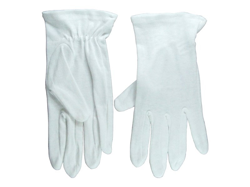 Gloves-Usher Solid White Cotton-Small