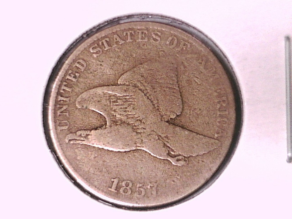 1857 Flying Eagle Cent Genuine Raw Ungraded 00435