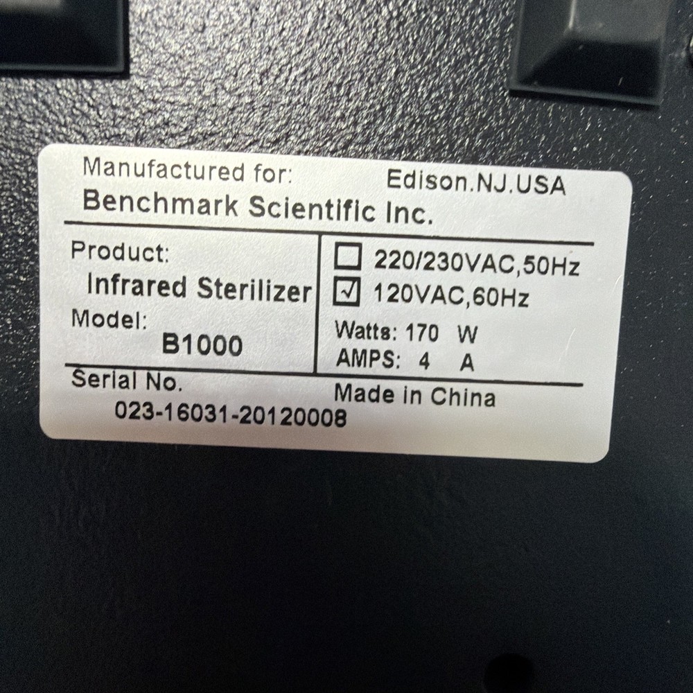 Benchmark Scientific B1000 BactiZapper Infrared Sterilizer Microsterilizer