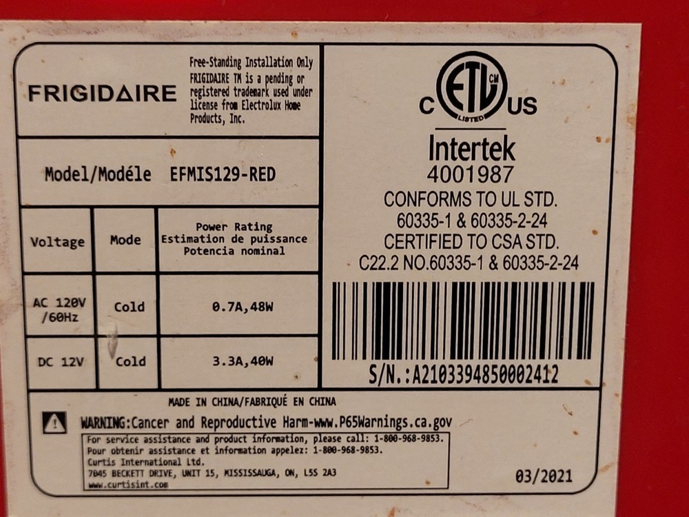Frigidaire & Thermoelectric Refreshing Ice Cold Drinks Mini-Refrigerator's (2)