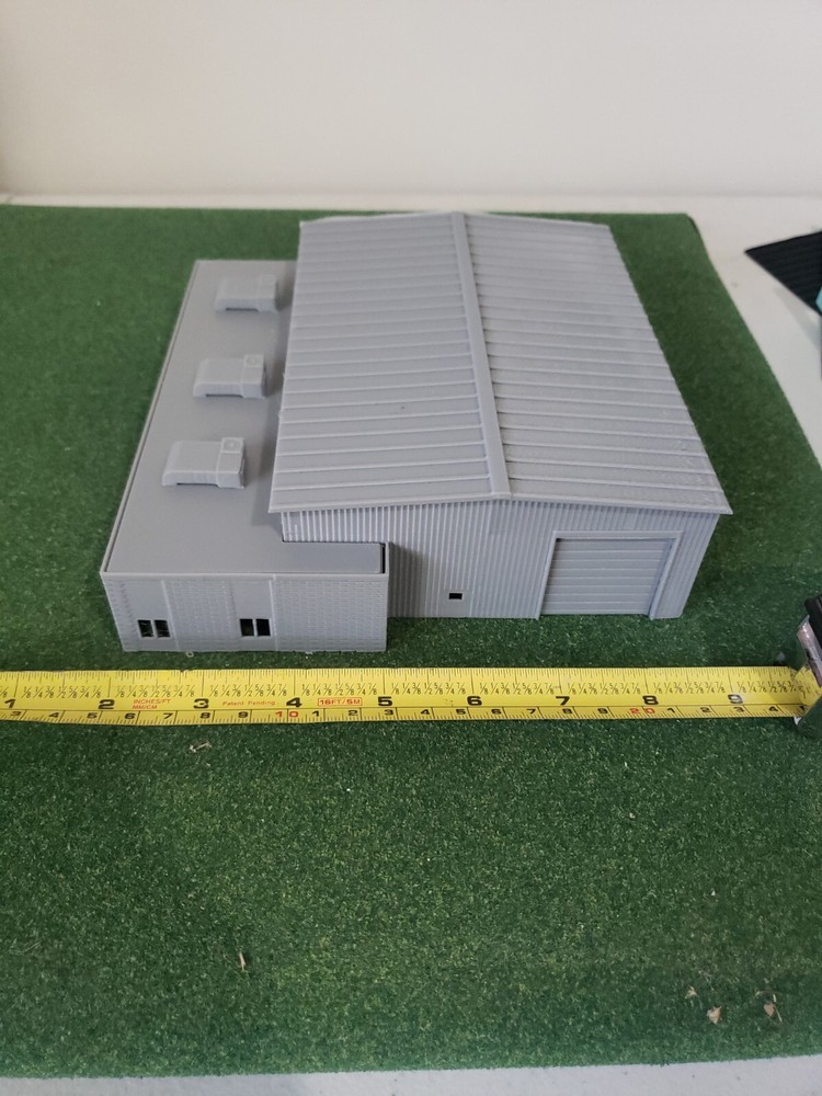 N Scale 1/160 3D Printed Modern Commerical Warehouse Open Pull Doors GRAY
