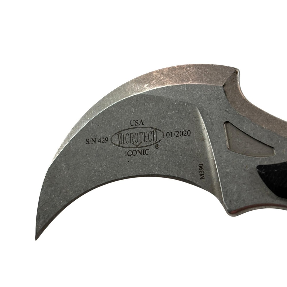 Microtech Bastinelli Iconic Karambit M390 Steel Fixed Blade Knife