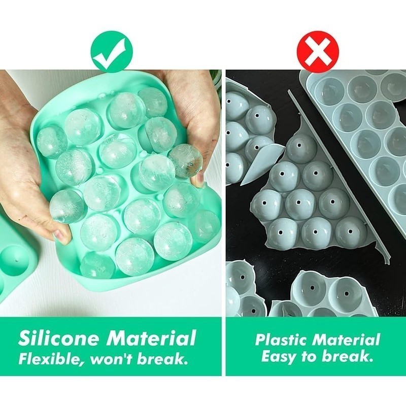 Silicone Ice Cube Molds 36PCS Round Ice Balls Maker Easy Release Drinks New