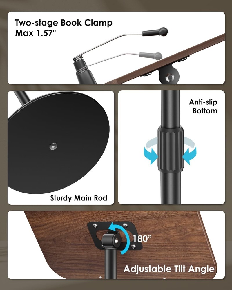 Floor Book Stand Height Adjustable Reading Stand Multi-Purpose Book