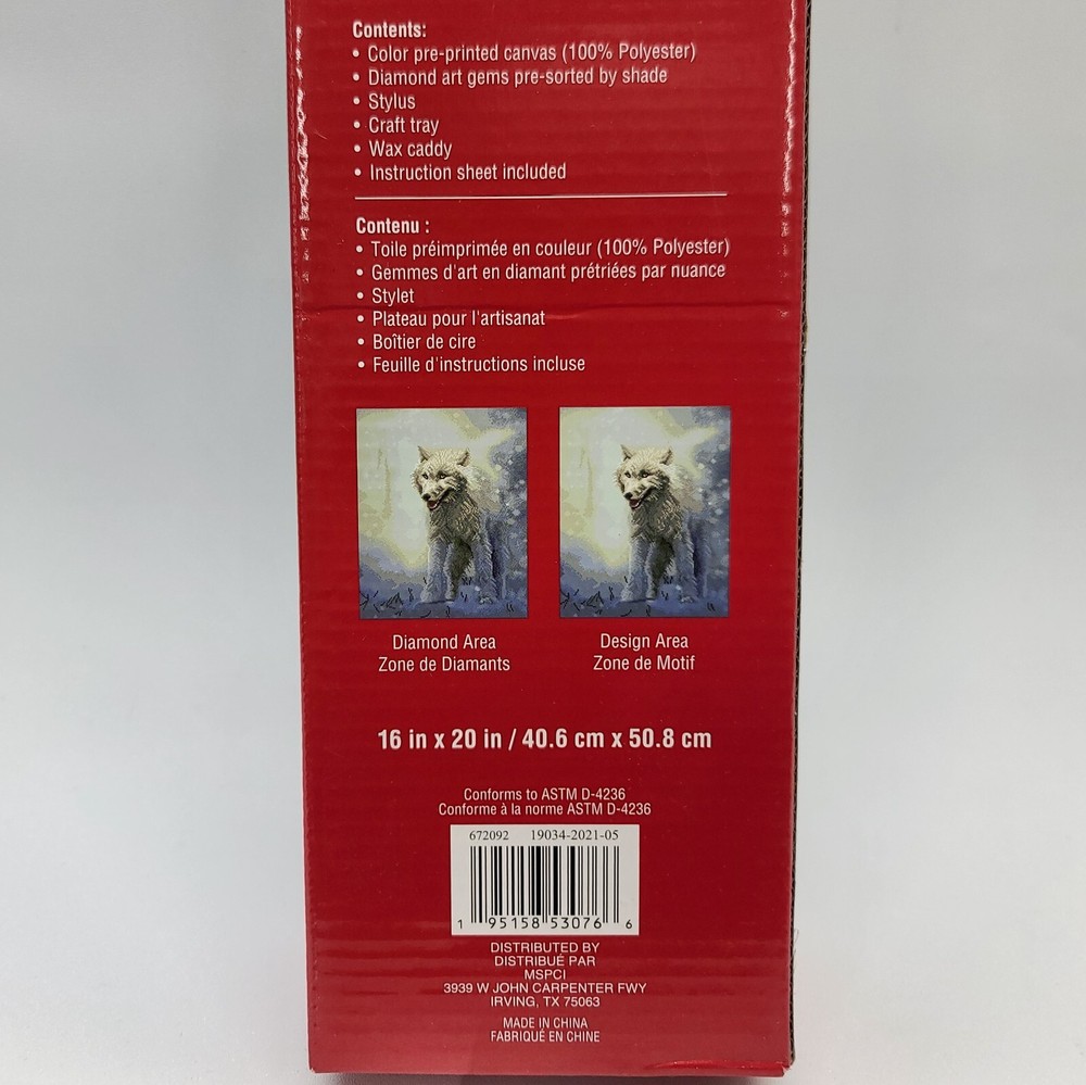 ArtMinds Diamond Art Kit Dotz White Wolf - 16" x 20"
