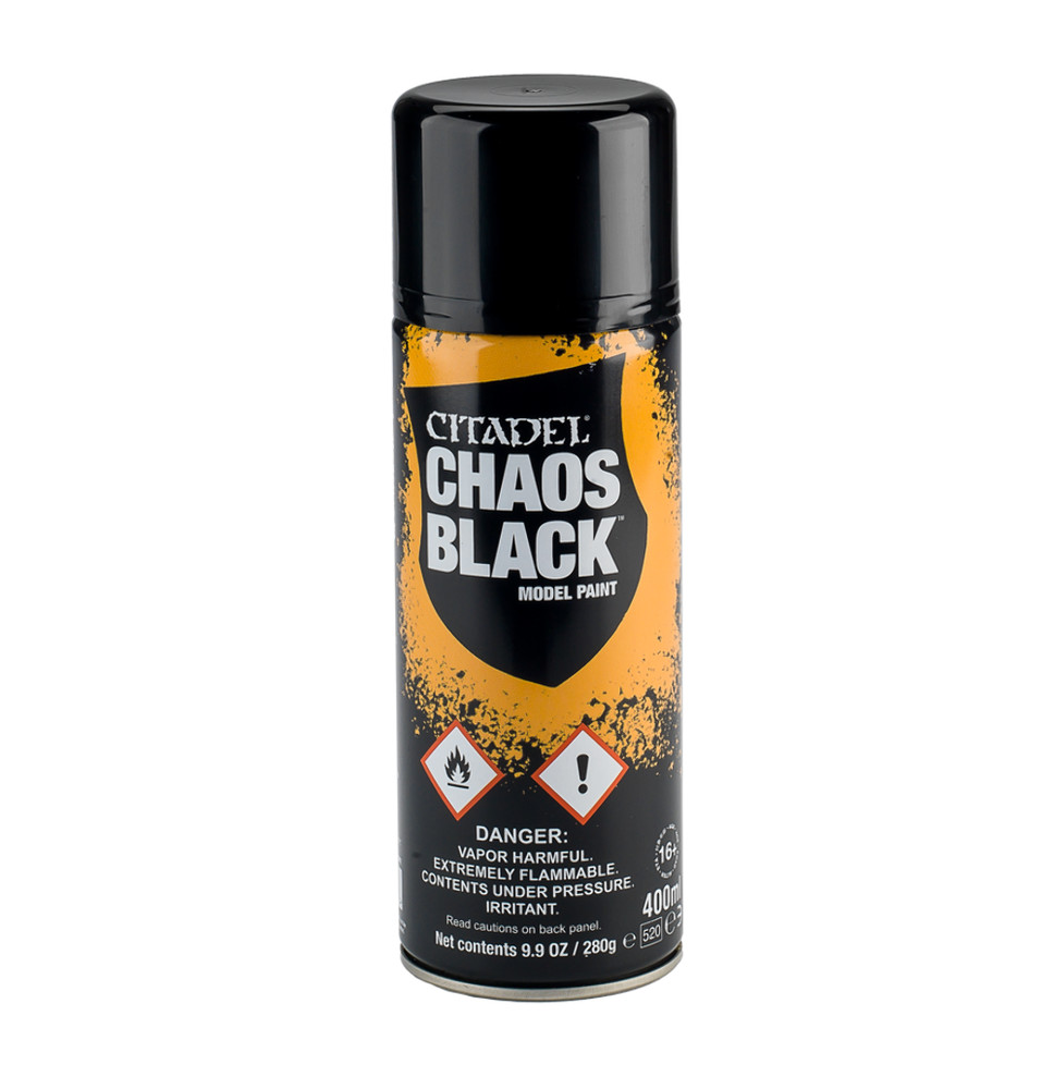 Spray - Chaos Black 400mL: Games Workshop Citadel Paint