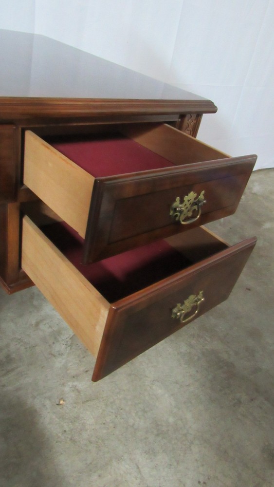 Mahogany Executive Desk Chippendale Banded Designer