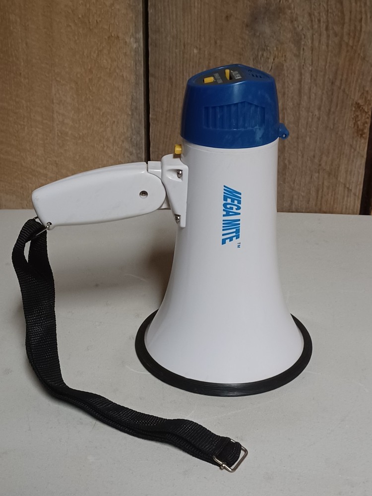 Vintage Blue/White Mega Mite Megaphone