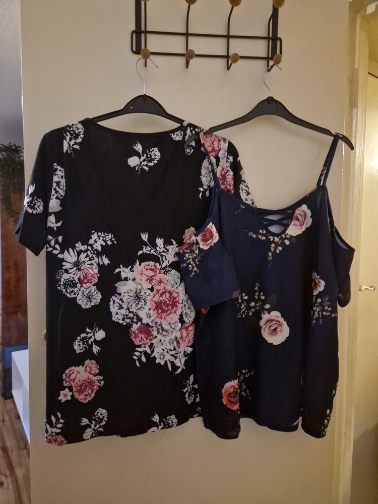 Bundle 2 Tops floral blouses size 12