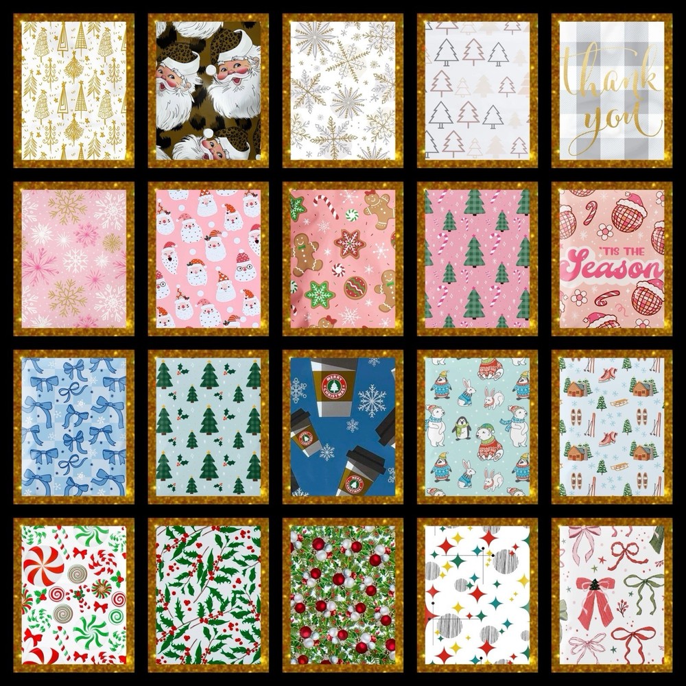 Poly Mailers Assortment 10x13 Holiday Winter Assortment