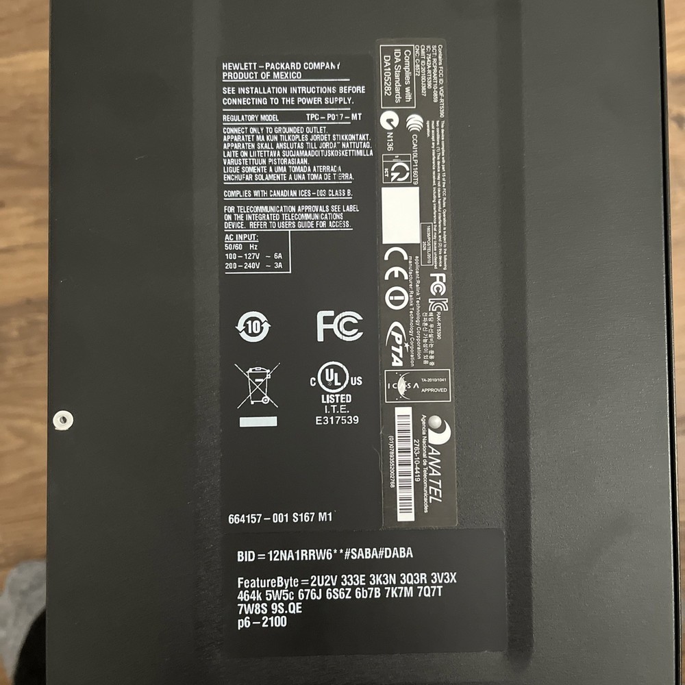 HP pavilion P6-2100 Desktop Case Only