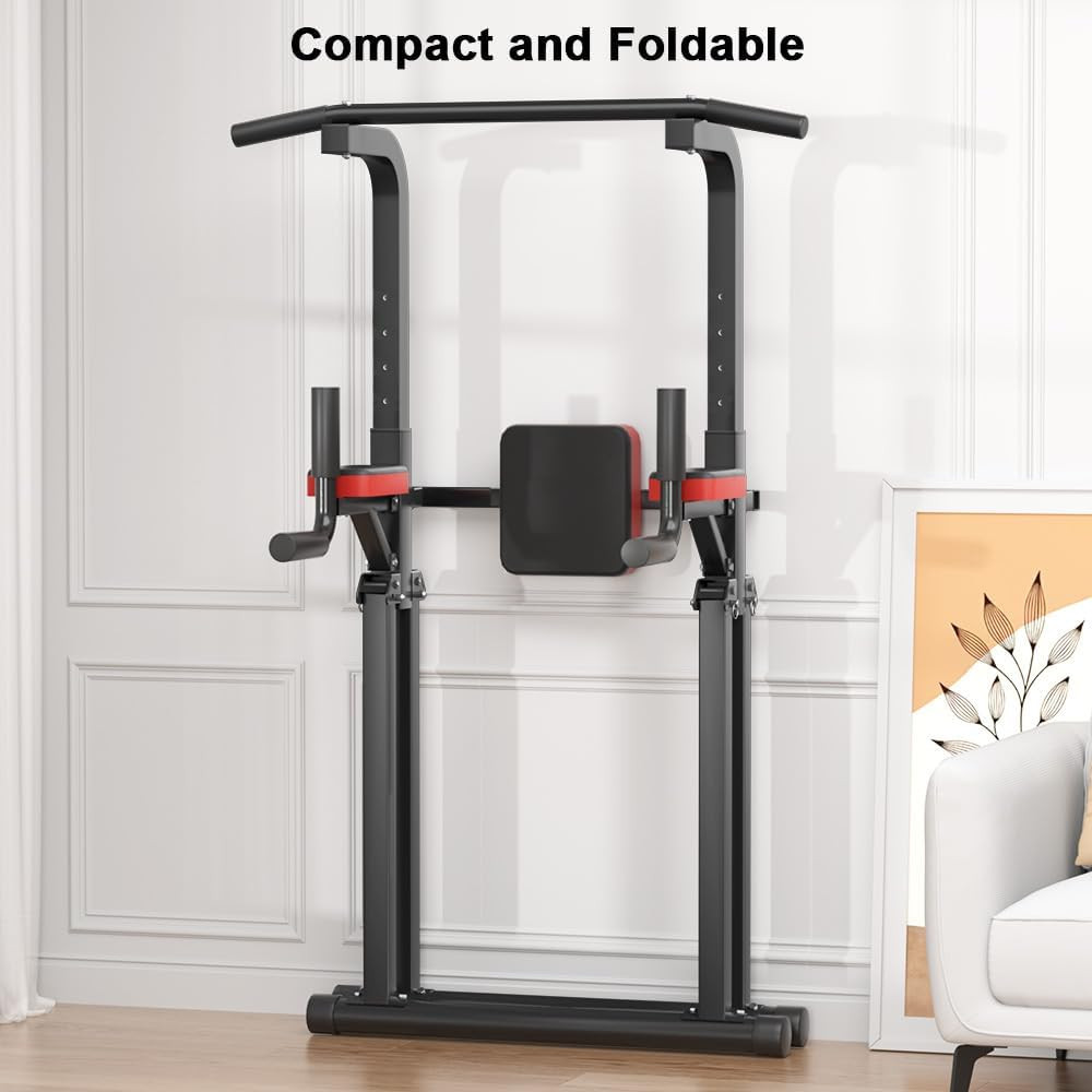 Foldable Power Tower, Adjustable Multifunction Pull up Bar Tower Station, Pullup