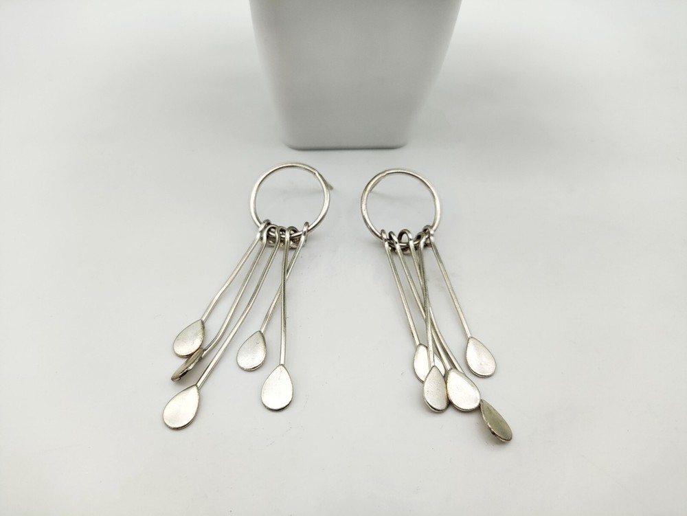 Beautiful 925 Sterling Silver Feathered Handmade Solid Earrings