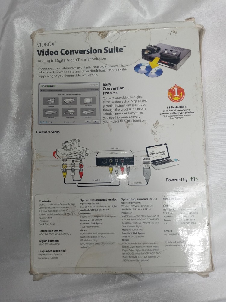 VIDBOX Portable Video Conversion Suite Digital Transfer Solution HT VIDBOX NW07
