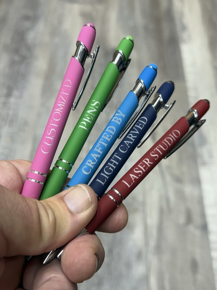Customized Laser Engraved Soft Touch Ball Point Pens