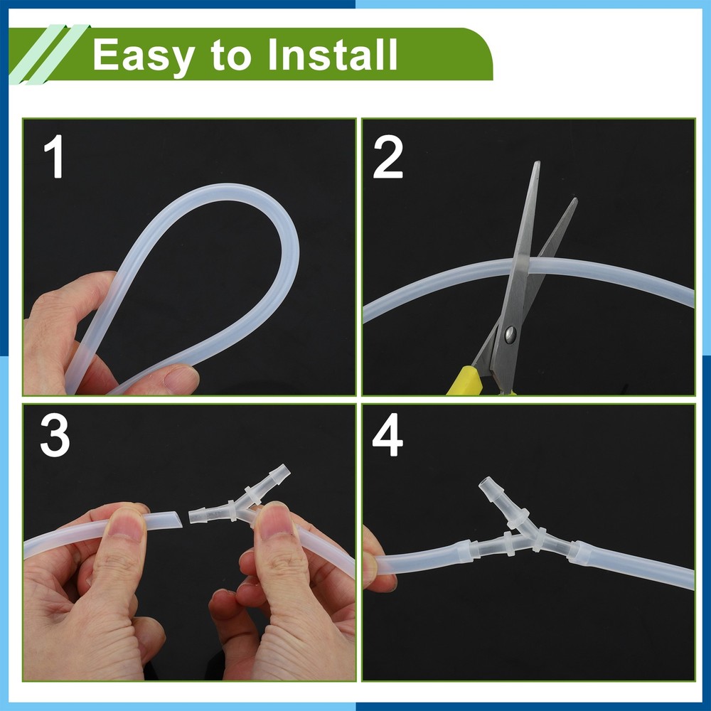 Hose ID M8 Male Thread Thru-Bulk Bulkhead Fitting PP Clear