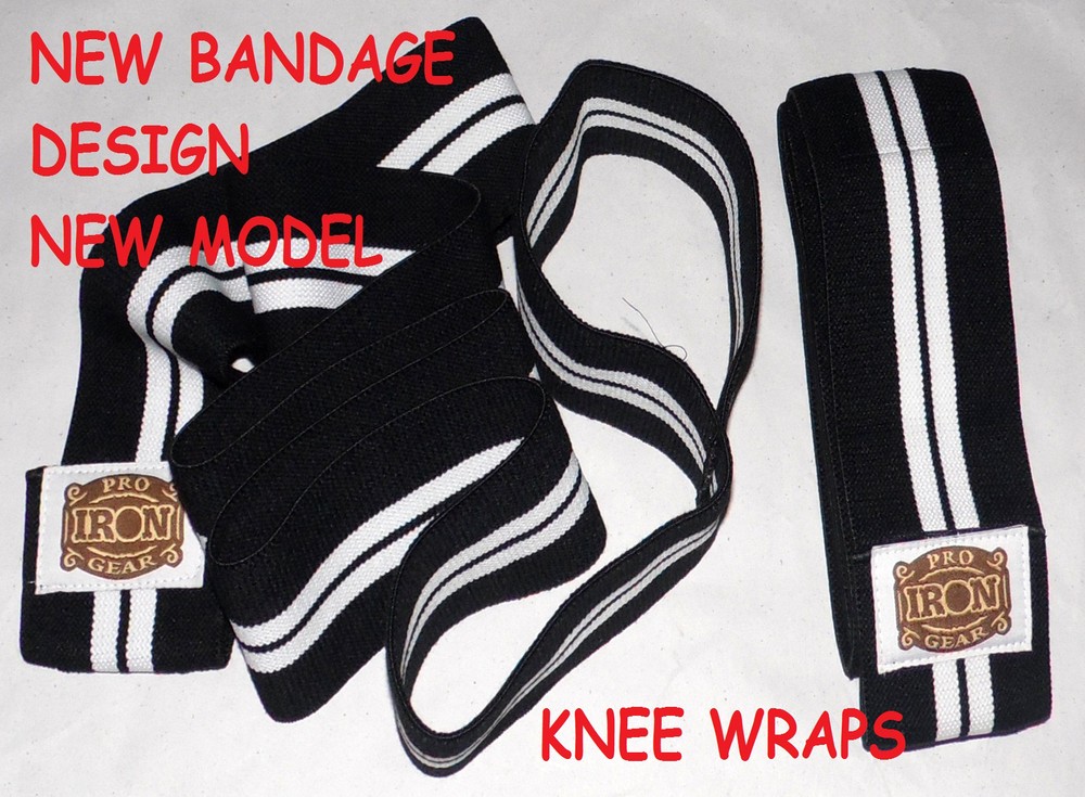 WEIGHTLIFTING KNEE WRAPS GYM TRAINING SUPPORT BANDAGES STRAPS