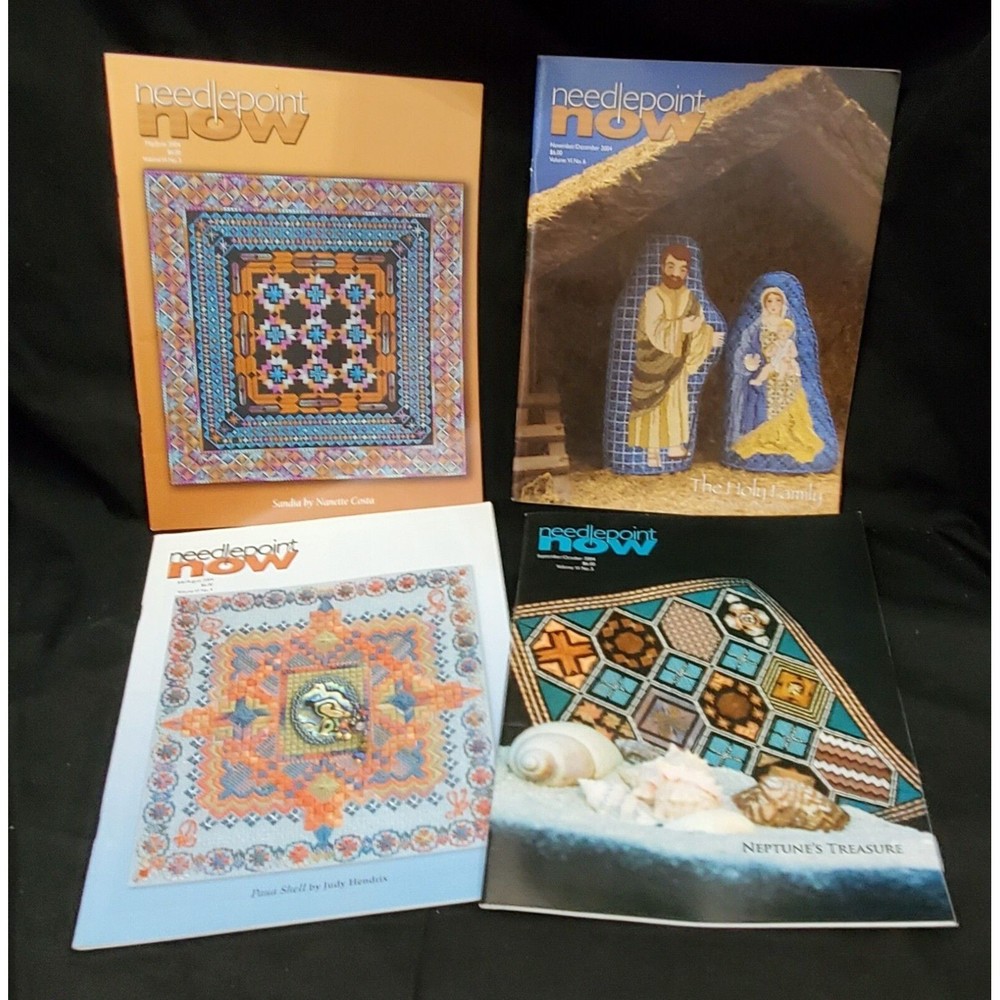 4 NEEDLEPOINT NOW MAGAZINEs Issues 3,4,5,6 from 2004 patterns charts project