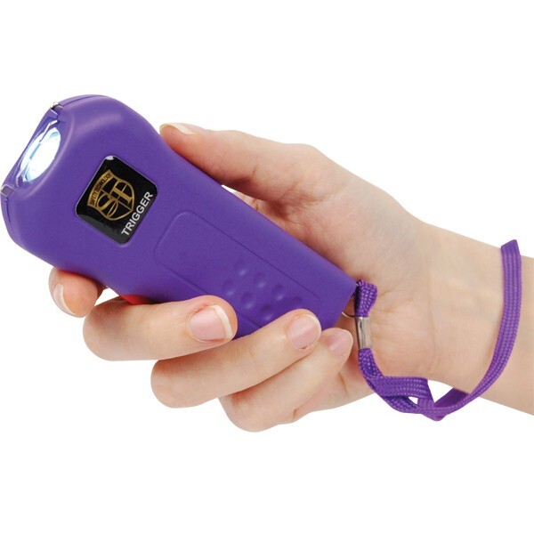 Stun Gun Trigger 75 Million Volts Squeeze Trigger Flashlight Disable Pin Purple