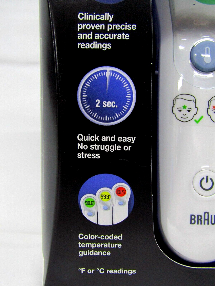 Braun No Touch Forehead Thermometer Color Coded Temp NTF3000CN - SEALED