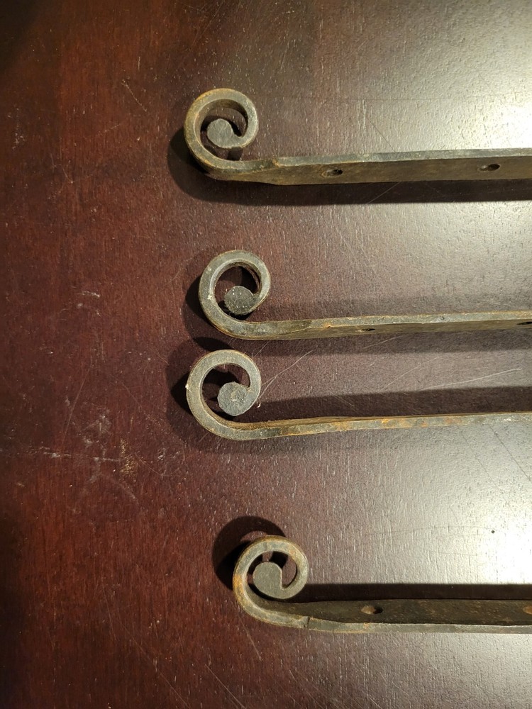 Antique Wrought Hinges with End Curl - FOUR!