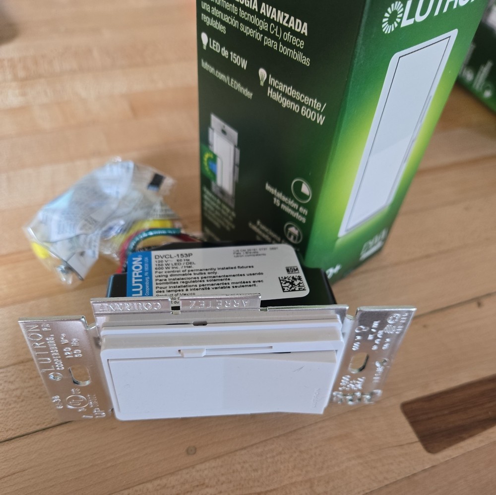 Lutron DVCL-153P-WH Dimmer Wall Light Switch - White