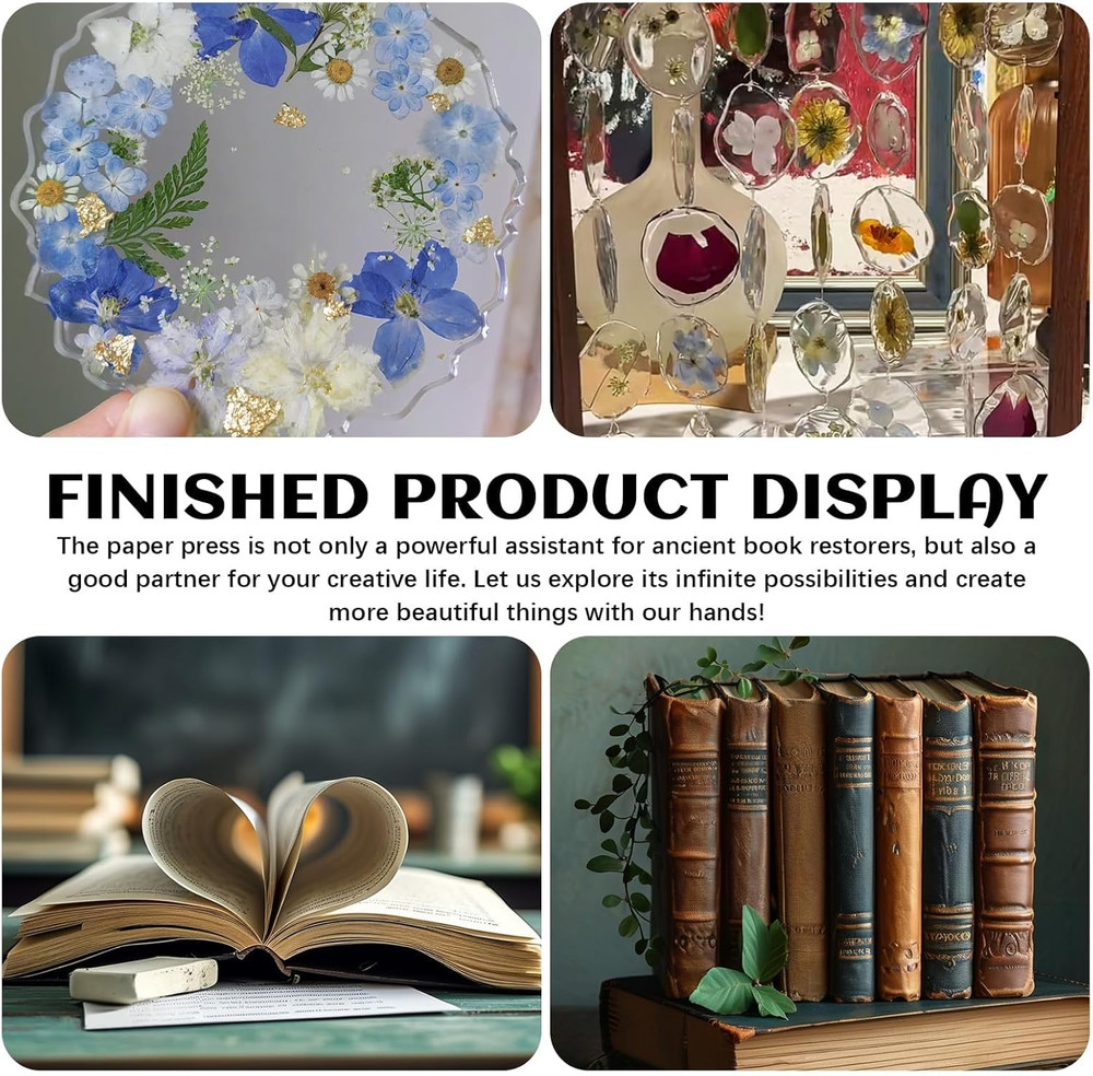 Press—7.9”X11.6” Wooden Binding Press Bookbinding Kit Portable and Easy Assembl