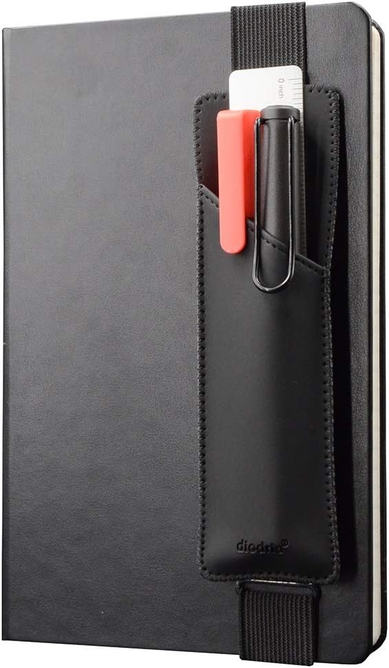 Adjustable Elastic Band Pen Holder, Pencil Sleeve Small, Black