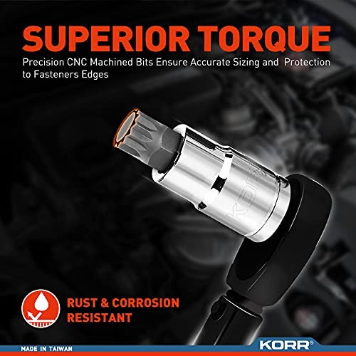 Tools KSS009 10pc XZN Triple Square Spline Bit Socket Set