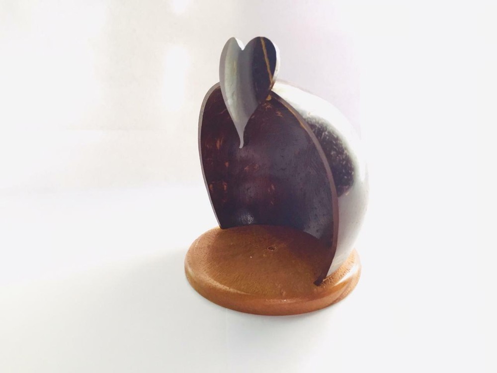 Unique Handcrafted Coconut Shell Statue Holder 100% Natural Ceylon Table Décor