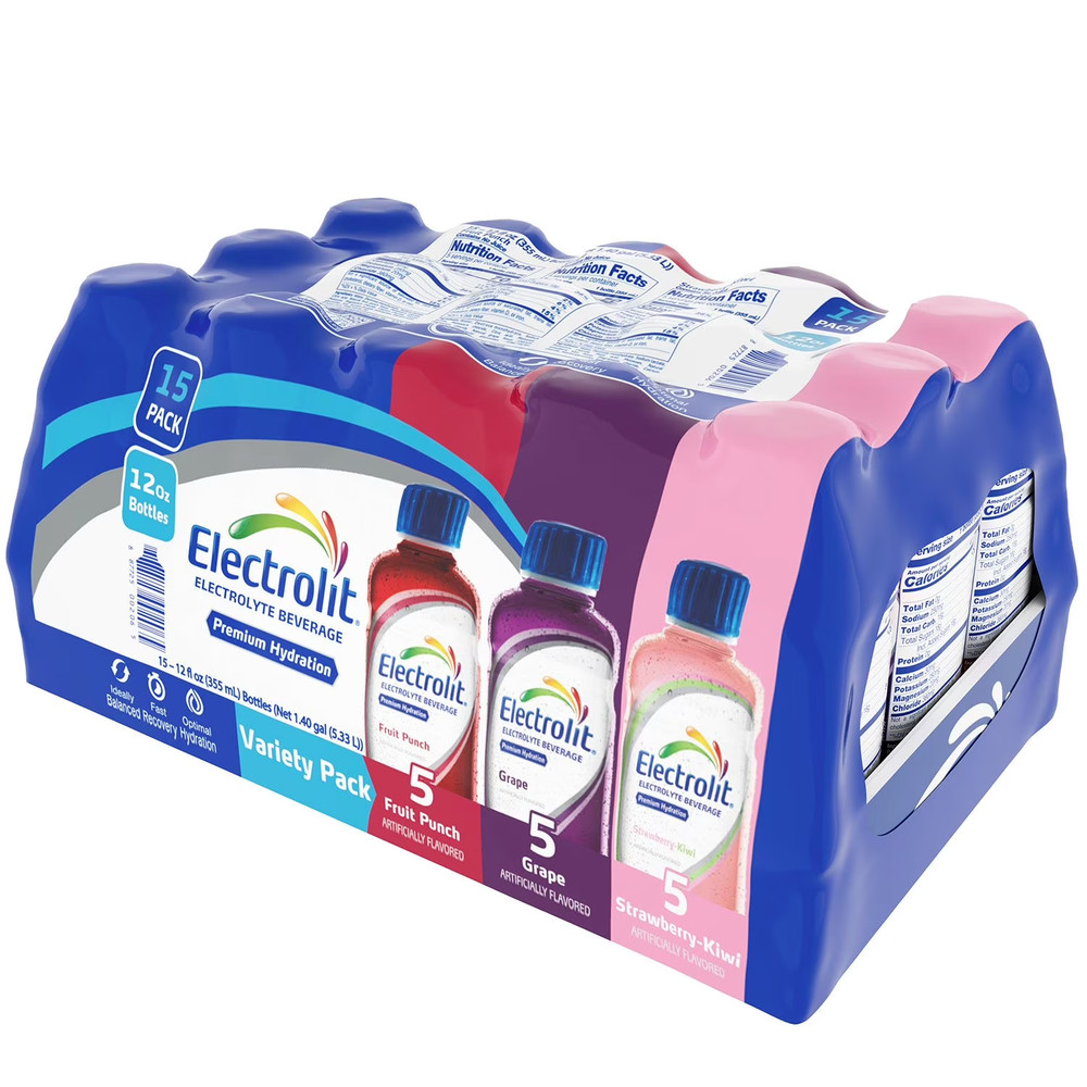Electrolit Premium Hydration Variety Pack - 12 oz Bottles (15 Pack)