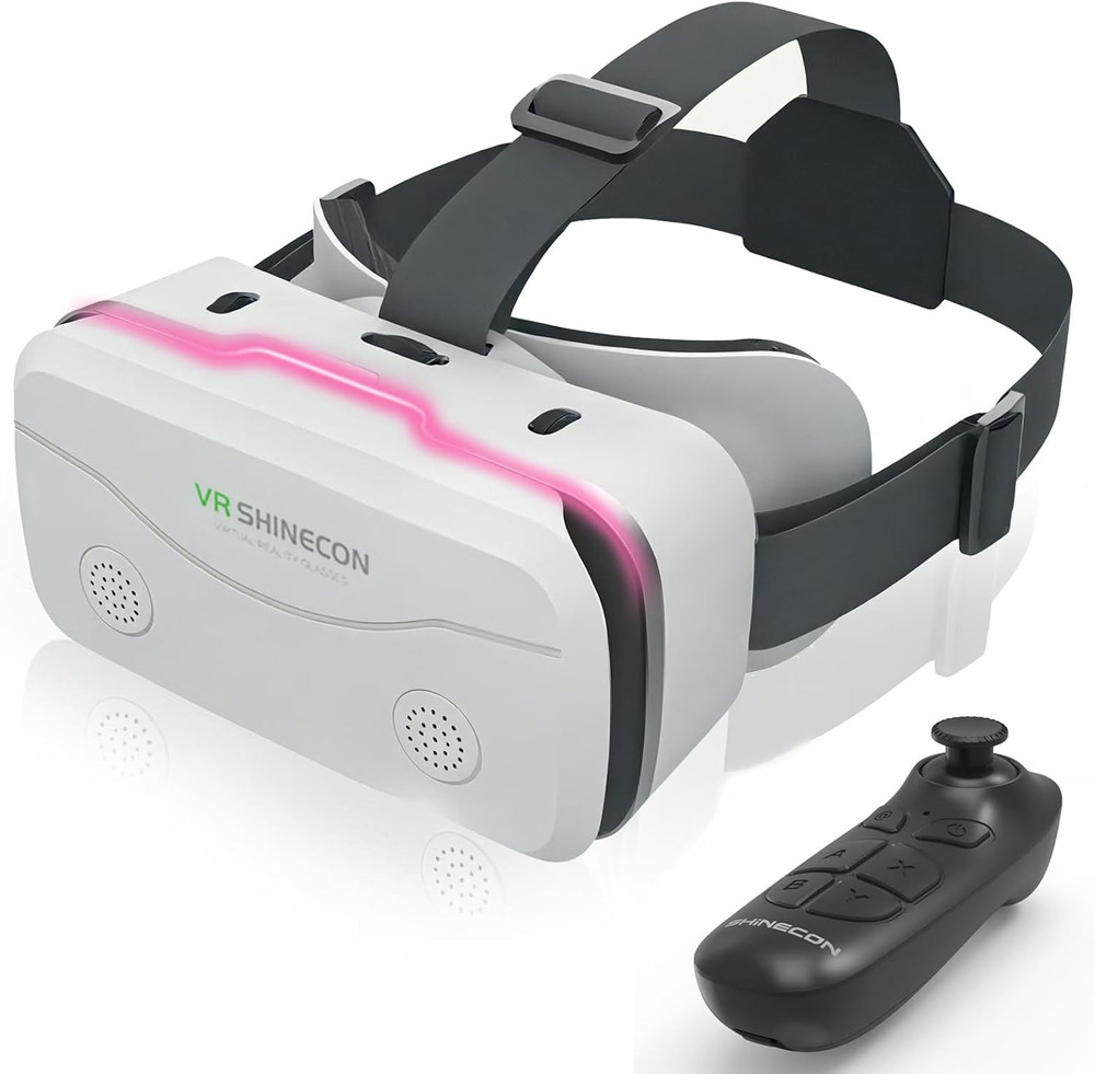 VR Headset for Smartphones with Bluetooth Controller, HD Aspheric Lens | Adjusta