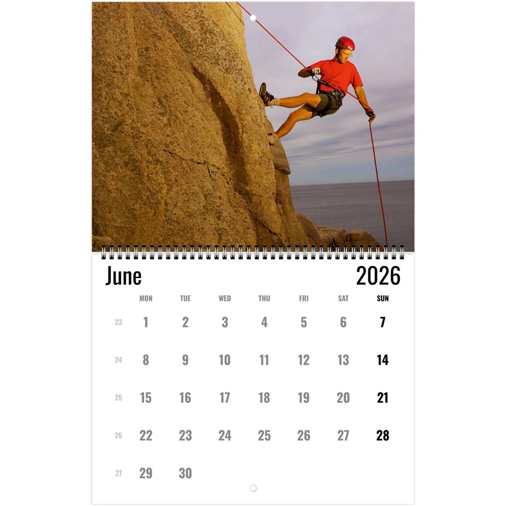 Rock Climbing Wall Calendar 2026