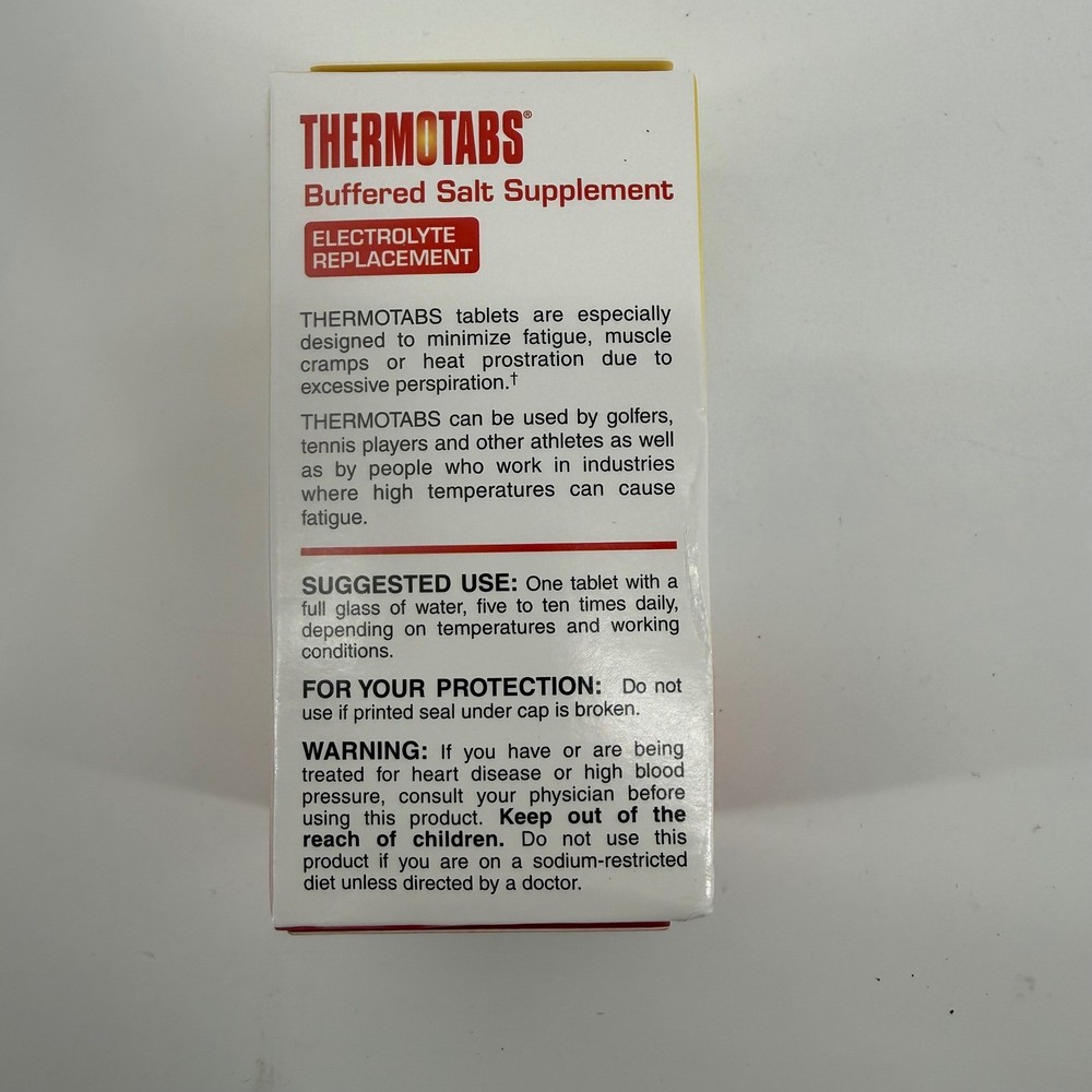 Thermotabs Buffered Salt Supplement Electrolyte Replacement 100 Tablets