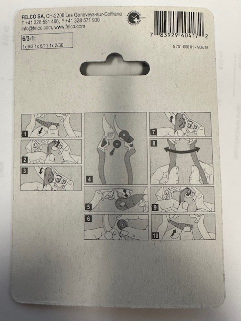 Felco Part # 6/3-1 Replacement Blade, Spring and Tool